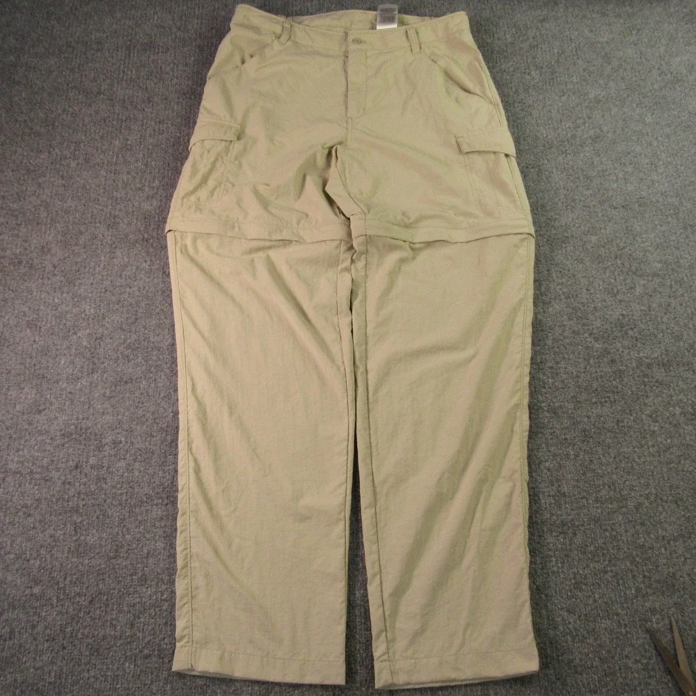Columbia Pants Men Medium PFG Convertible Cargo Tan Nylon Ripstop Hiking Fishing